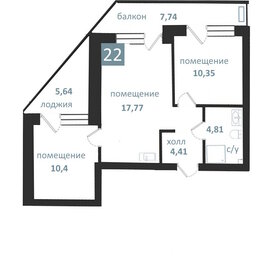 Квартира 61,1 м², 3-комнатные - изображение 1