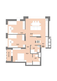 Квартира 84,5 м², 3-комнатная - изображение 1