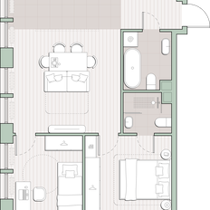 Квартира 58 м², 2-комнатная - изображение 2