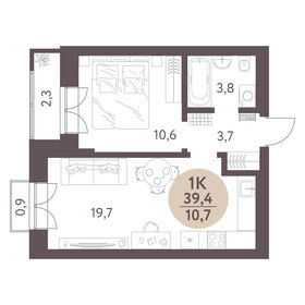 Квартира 39,4 м², 1-комнатная - изображение 2