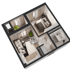Квартира 43 м², 1-комнатная - изображение 3