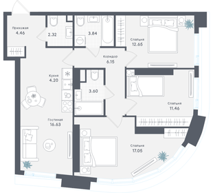 Квартира 82,4 м², 3-комнатная - изображение 1