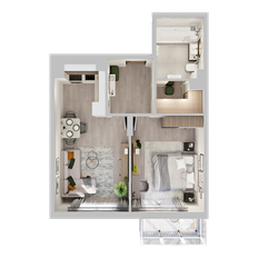 Квартира 46,7 м², 1-комнатная - изображение 3