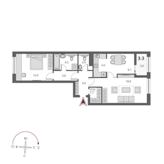 Квартира 67,3 м², 2-комнатная - изображение 2