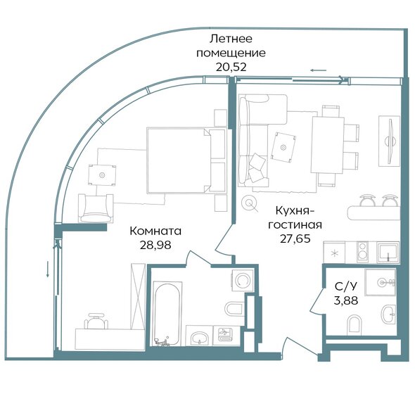 71,7 м², 2-комнатные апартаменты 23 668 888 ₽ - изображение 33