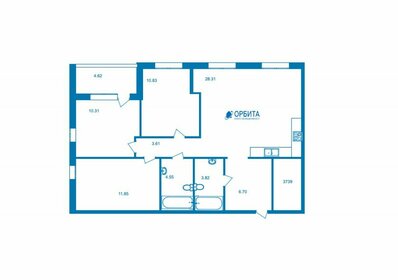 Квартира 85,6 м², 3-комнатная - изображение 1