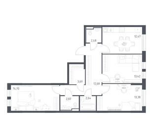 Квартира 78,3 м², 3-комнатная - изображение 1