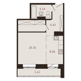 Квартира 44,6 м², 1-комнатная - изображение 1