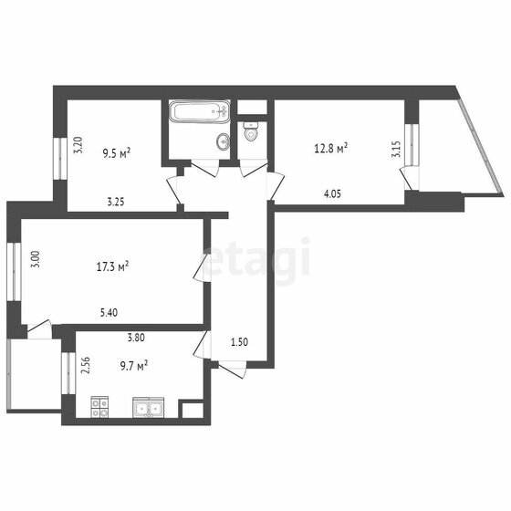 75 м², 3-комнатная квартира 11 200 000 ₽ - изображение 68