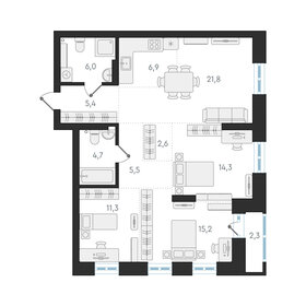 Квартира 93,7 м², 4-комнатная - изображение 1