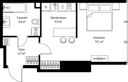 Квартира 35,7 м², студия - изображение 2