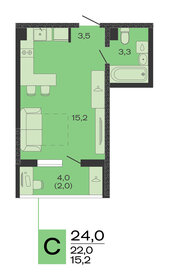 Квартира 24 м², студия - изображение 1