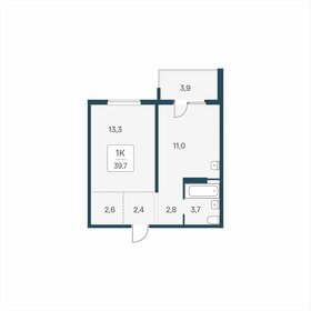 Квартира 39,7 м², 1-комнатная - изображение 1