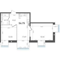 Квартира 56,8 м², 2-комнатная - изображение 4