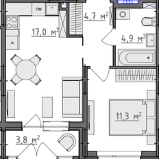 Квартира 41,2 м², 1-комнатная - изображение 2
