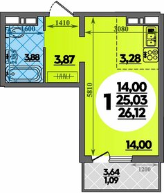 Квартира 26,1 м², студия - изображение 1