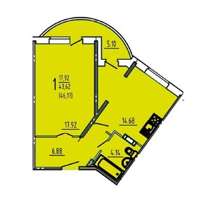 Квартира 45,6 м², 1-комнатная - изображение 1