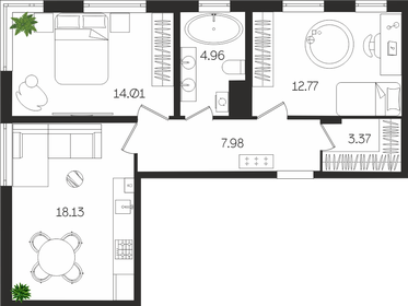 Квартира 61,2 м², 2-комнатная - изображение 1