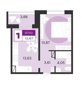 Квартира 37,1 м², 1-комнатная - изображение 1