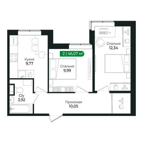 Квартира 46,2 м², 2-комнатная - изображение 1