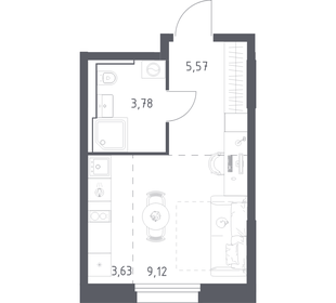 Квартира 22,1 м², студия - изображение 1