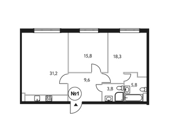 Квартира 84 м², 2-комнатная - изображение 1