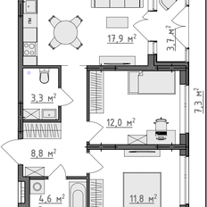 Квартира 62,4 м², 2-комнатная - изображение 2