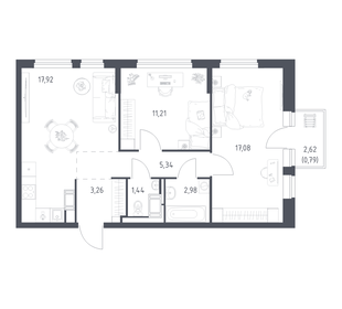 Квартира 60 м², 2-комнатная - изображение 1