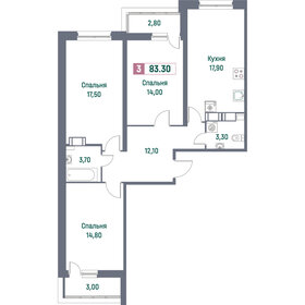 Квартира 83,3 м², 3-комнатная - изображение 1