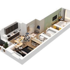 Квартира 55,1 м², 2-комнатная - изображение 2