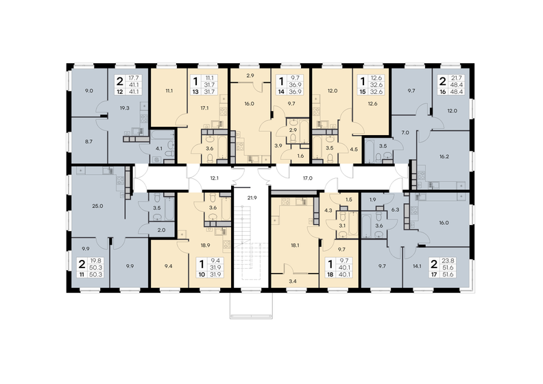 46,6 м², 2-комнатная квартира 4 700 000 ₽ - изображение 100