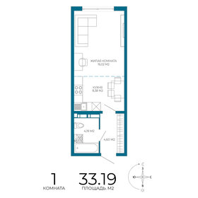Квартира 33,2 м², 1-комнатная - изображение 1
