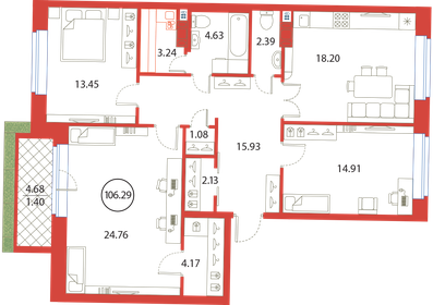 262 м², 7-комнатная квартира 45 000 000 ₽ - изображение 92