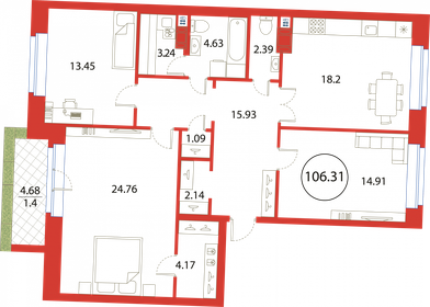 262 м², 7-комнатная квартира 45 000 000 ₽ - изображение 91