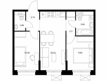 51,3 м², 2-комнатная квартира 6 800 000 ₽ - изображение 71