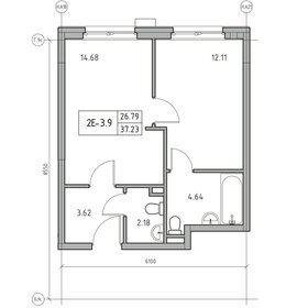 Квартира 37,2 м², 1-комнатные - изображение 1
