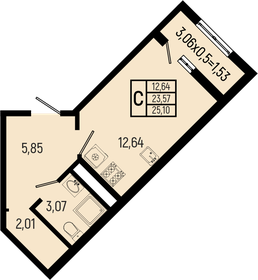 24,8 м², квартира-студия 8 100 000 ₽ - изображение 73