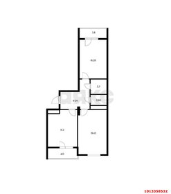 Квартира 71,5 м², 2-комнатная - изображение 1