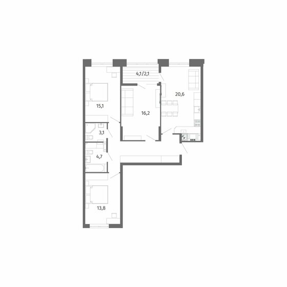 87,6 м², 3-комнатная квартира 10 032 000 ₽ - изображение 68