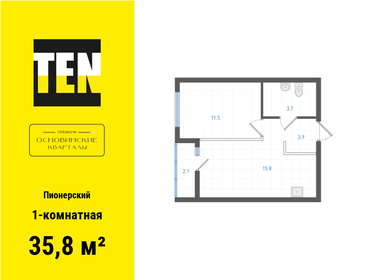 Квартира 35,8 м², 1-комнатная - изображение 1