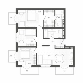 Квартира 87,1 м², 4-комнатная - изображение 1