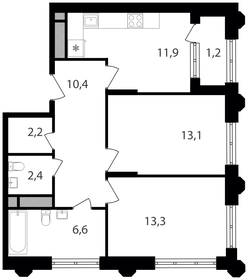 61,1 м², 2-комнатная квартира 22 400 000 ₽ - изображение 62