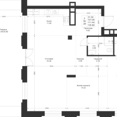 Квартира 111,4 м², 2-комнатная - изображение 2