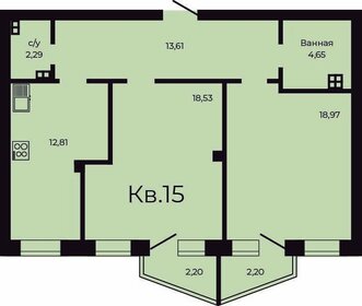 Квартира 73,1 м², 2-комнатная - изображение 1