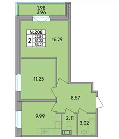 Квартира 53,2 м², 2-комнатная - изображение 1