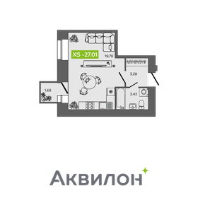 Квартира 27 м², студия - изображение 1