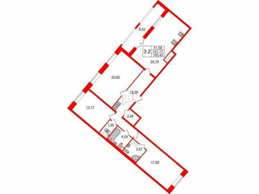 Квартира 101,2 м², 3-комнатная - изображение 1