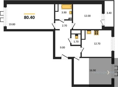 Квартира 80,4 м², 3-комнатная - изображение 1