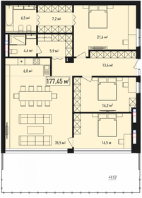 Квартира 177,9 м², 4-комнатная - изображение 1