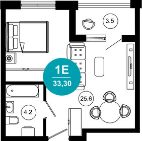 Квартира 33,3 м², 1-комнатные - изображение 1